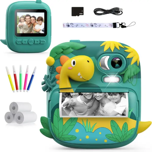 CAMCLID Dinosaur Instant Print Camera