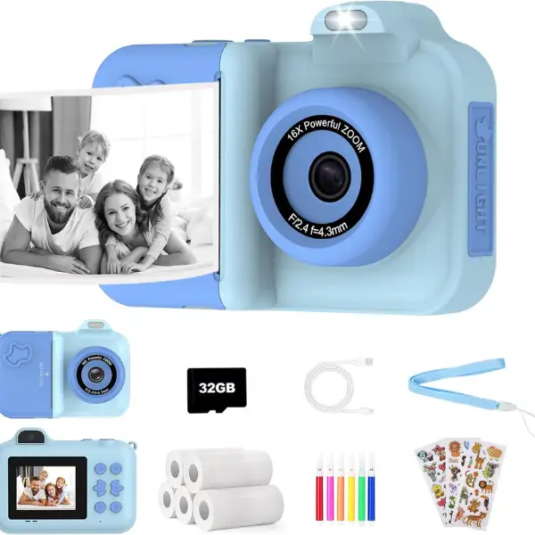 xuweicn Instant Digital Camera – Dual Lens for Kids
