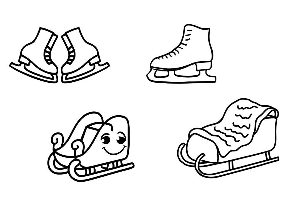 25 Ice Skates and Sled Doodle Ideas (Fun & Easy Winter Drawing)
