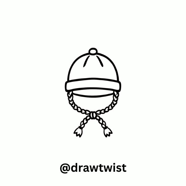 Winter Hat with Braided Ties