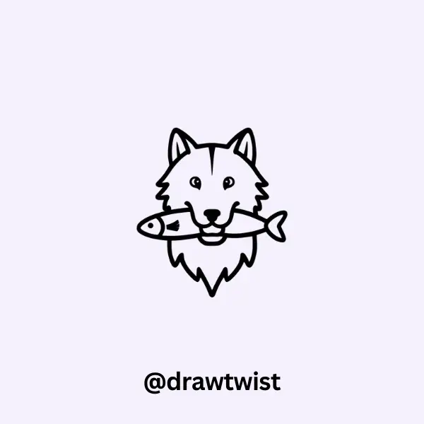 Wolf with a Fish