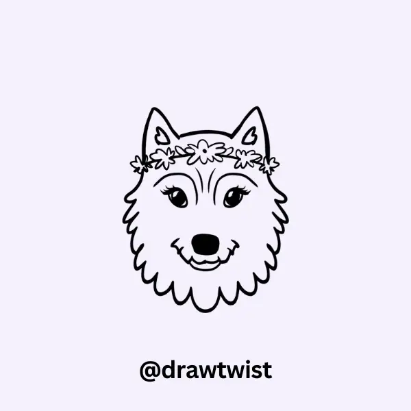 Wolf with a Flower Crown
