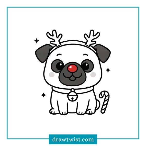 Christmas Pug (Reindeer Costume)