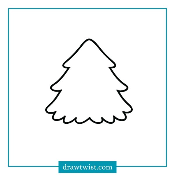 Step 2: Draw the Outline of the Christmas Tree