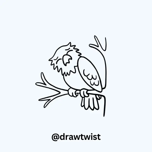 Sleepy Eagle on a Branch