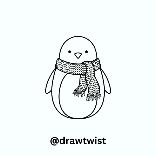 The Cute Penguin Wearing Scarf