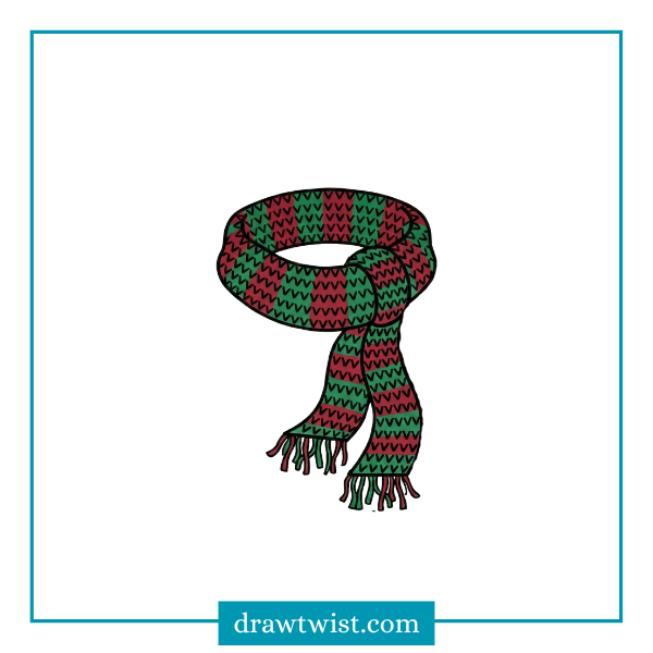 How to Draw Winter Scarf