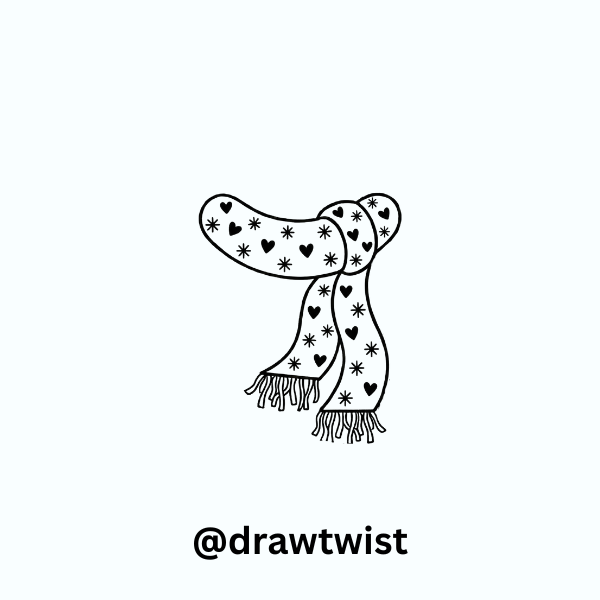 How to Draw Winter Scarf