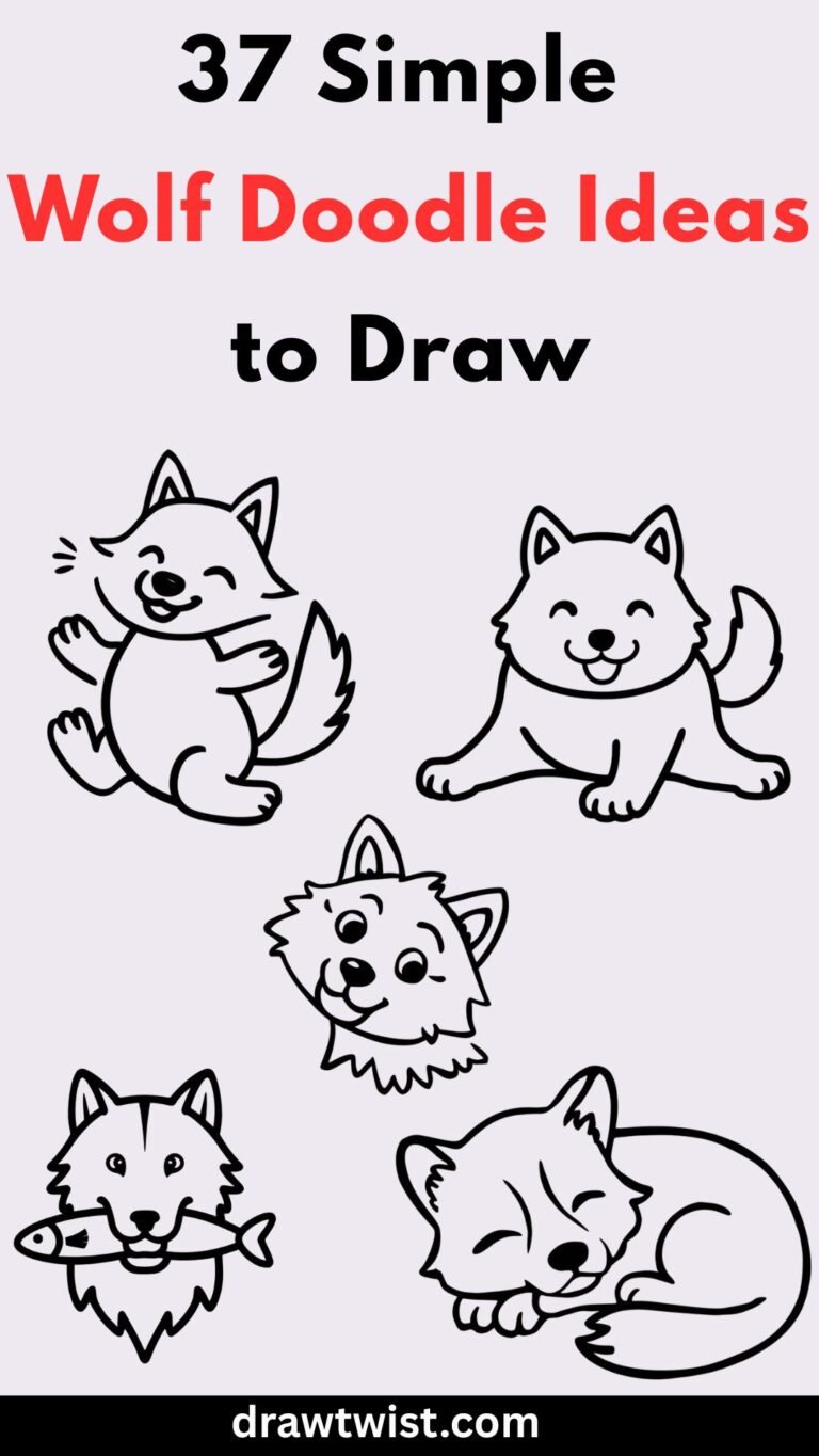 37 Simple Wolf Doodle Ideas to Draw - drawtwist.com